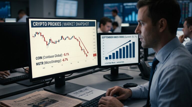 COIN -5%, MSTR -6.5%: The Hike-Odds Link